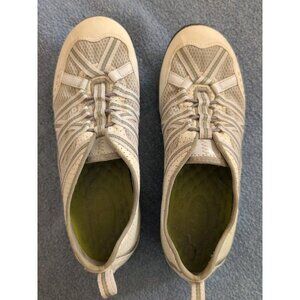 Privo By Clark Womens Shoes Size 6.5 Narrow US White Green Slip On VGUC Athletic